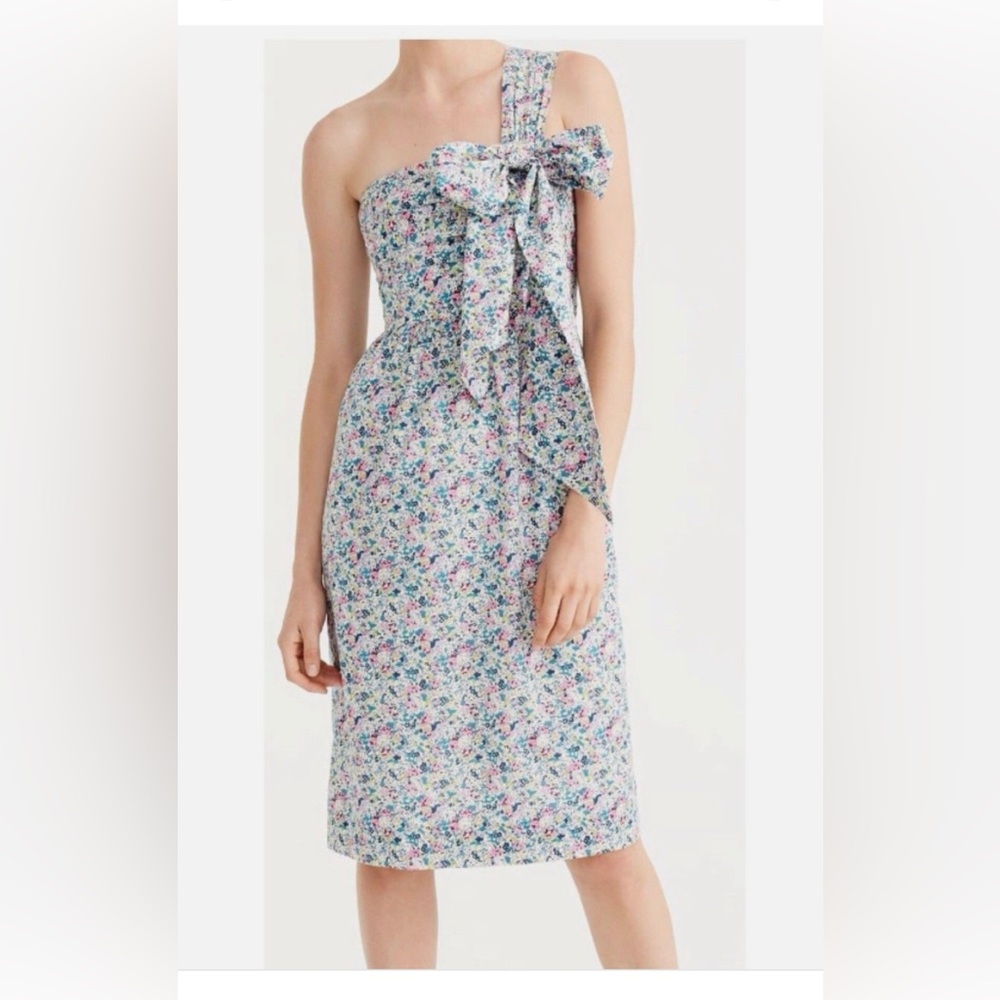 J Crew Liberty One Shoulder Floral Dress